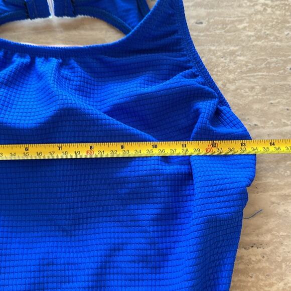Vintage NWT One Piece Cobalt Blue Swim Wear Halter Neck Line Low Back S35 - Picture 10 of 14
